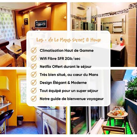 Le Mans City Sweet & Home - Climatise - Netflix - Wifi Fibre - Parking - Proche Circuit Des 24H & Centre-Ville - Accordhebergementconciergerie Экстерьер фото